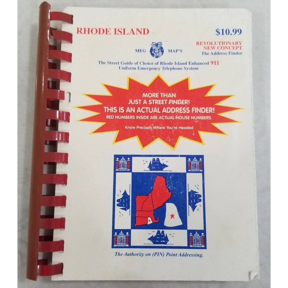 Rhode Island street and address finder guide book softcover bound map book